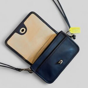 COACH 22387 Legacy Penny Navy Perforated Leather Crossbody Purse Circa 2012